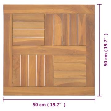 Square Teak Table Top 50x50 cm - Solid Wood for Any Setting