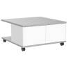 FMD Mobile Coffee Table 70x70x35.5 cm Concrete and Glossy White Colour white and concrete Quantity in Package 1 