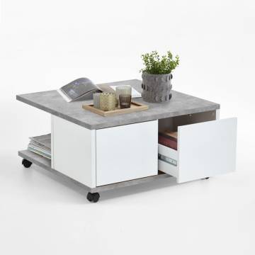 FMD Mobile Coffee Table 70x70 cm - Modern Design