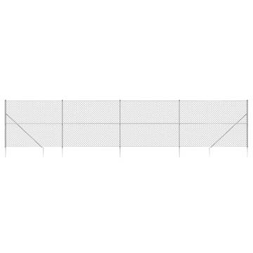 Chain Link Fence with Spike Anchors – 1.8x10m Silver