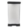 Curver Pedal Bin Deco Rectangular 50L Silver - Stylish & Durable