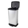 Curver Pedal Bin Deco Rectangular 50L Silver - Stylish & Durable