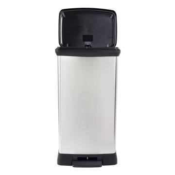 Curver Pedal Bin Deco Rectangular 50L Silver - Stylish & Durable