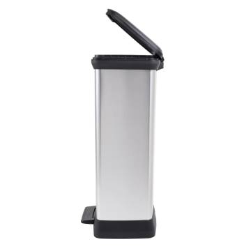 Curver Pedal Bin Deco Rectangular 50L Silver - Stylish & Durable