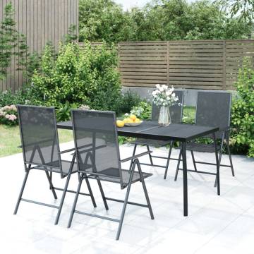 Stylish Anthracite Garden Table - 165x80 cm Steel Mesh