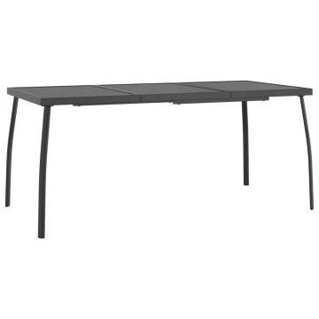 Stylish Anthracite Garden Table - 165x80 cm Steel Mesh