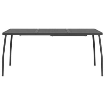 Stylish Anthracite Garden Table - 165x80 cm Steel Mesh