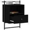 Wall-Mounted Black Bedside Cabinet - 40x30x61 cm | HipoMarket