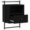 Wall-Mounted Black Bedside Cabinet - 40x30x61 cm | HipoMarket