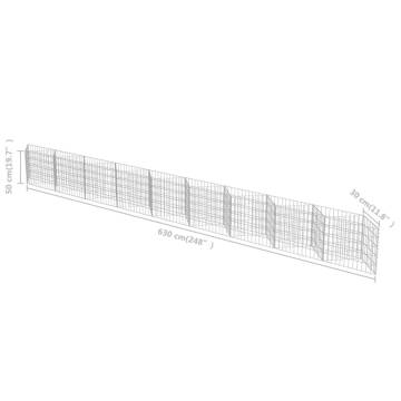 Gabion Wall Galvanised Steel 630x30x50 cm | HipoMarket