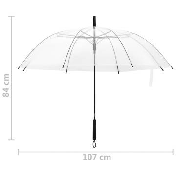 Transparent Umbrella 107cm - Stylish & Practical for Rainy Days