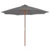 Outdoor Parasol with Wooden Pole 300 cm Anthracite Colour grey Quantity in Package 1 