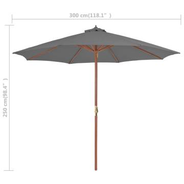 Outdoor Parasol 300 cm Anthracite - Stylish Shade Solution