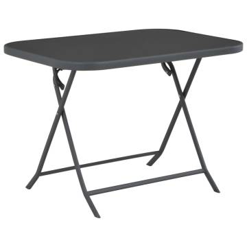 Folding Garden Table Grey 100x75 cm - Stylish & Durable