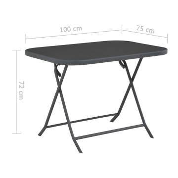 Folding Garden Table Grey 100x75 cm - Stylish & Durable