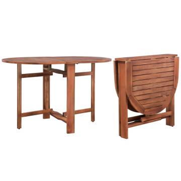 Garden Table 120x70 cm - Solid Acacia Wood, Foldable Design