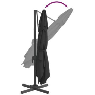 Cantilever Umbrella with Aluminium Pole - 300x300 cm Black