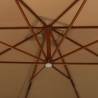 Hanging Parasol with Wooden Pole 300 cm in Taupe - Buy Now