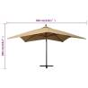 Hanging Parasol with Wooden Pole 300 cm in Taupe - Buy Now