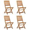 Folding Outdoor Chairs 4 pcs Solid Acacia Wood Colour brown Quantity in Package 4 Model without armrest Number of 1 