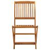 Folding Outdoor Chairs - 4 pcs Solid Acacia Wood Set