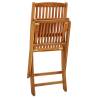 Folding Outdoor Chairs - 4 pcs Solid Acacia Wood Set