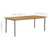 Garden Table 200x100cm - Solid Acacia Wood & Steel | Hipomarket