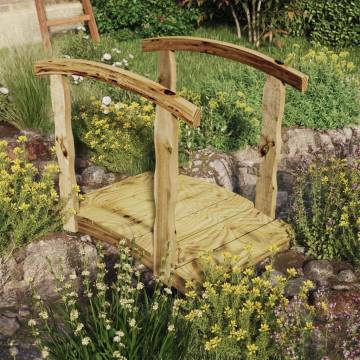 Garden Bridge with Rail - Solid Wood Pine | Hipomarket