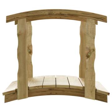 Garden Bridge with Rail - Solid Wood Pine | Hipomarket