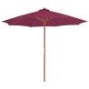 Outdoor Parasol with Wooden Pole 300 cm Bordeaux Red Colour red Quantity in Package 1 