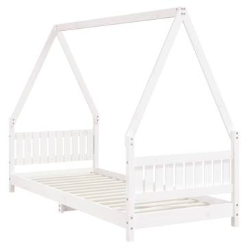 Kids Bed Frame White 80x200 cm | Solid Pine Wood Design