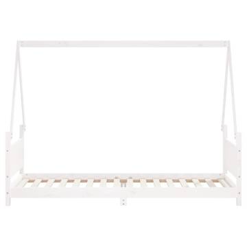 Kids Bed Frame White 80x200 cm | Solid Pine Wood Design