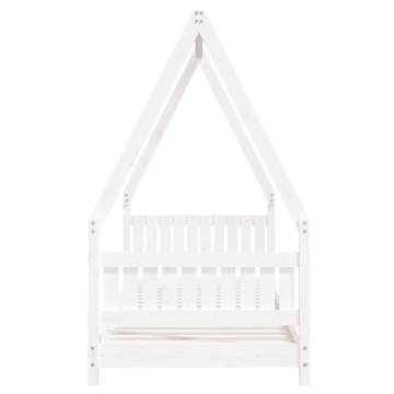 Kids Bed Frame White 80x200 cm | Solid Pine Wood Design