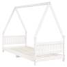 Kids Bed Frame White 80x200 cm | Solid Pine Wood Design