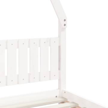 Kids Bed Frame White 80x200 cm | Solid Pine Wood Design