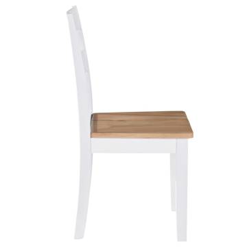 Dining Chairs Set of 4 - White Solid Rubber Wood | Hipo Market