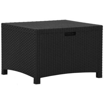 Garden Storage Box 60x54x41 cm - Rattan Graphite | Hipo Market