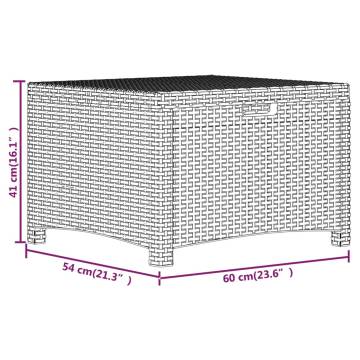 Garden Storage Box 60x54x41 cm - Rattan Graphite | Hipo Market