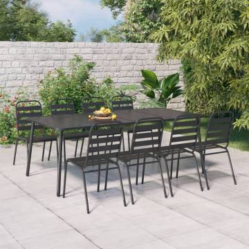 Stylish Anthracite Garden Table - 200x100 cm Steel