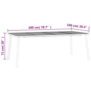 Stylish Anthracite Garden Table - 200x100 cm Steel