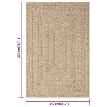 Rug 140x200 cm Jute Look - Indoor & Outdoor | HipoMarket