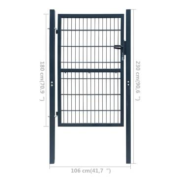 2D Fence Gate (Single) Anthracite Grey - 106 x 230 cm