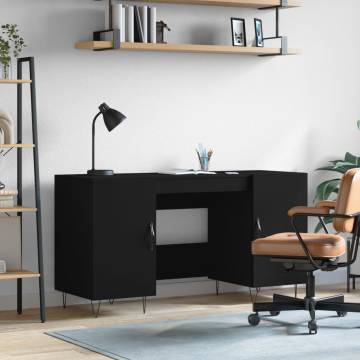 Elegant Black Desk 140x50x75 cm - Stylish & Functional