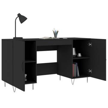 Elegant Black Desk 140x50x75 cm - Stylish & Functional