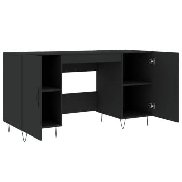 Elegant Black Desk 140x50x75 cm - Stylish & Functional