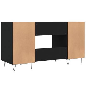 Elegant Black Desk 140x50x75 cm - Stylish & Functional