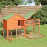 Rabbit Hutch Brown 185.5x60.5x109.5 cm Solid Wood Pine