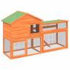 Rabbit Hutch Brown 185.5x60.5x109.5 cm Solid Wood Pine