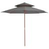 Double Decker Parasol with Wooden Pole 270 cm Anthracite Colour anthracite 