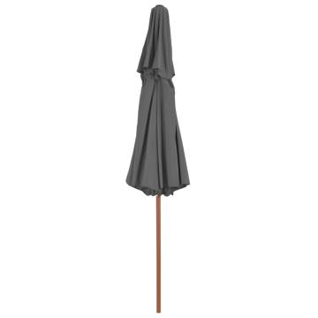 Double Decker Parasol 270 cm - Anthracite Wooden Umbrella